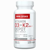 Body Attack Vitamin D3+K2  Depot 120 Caps