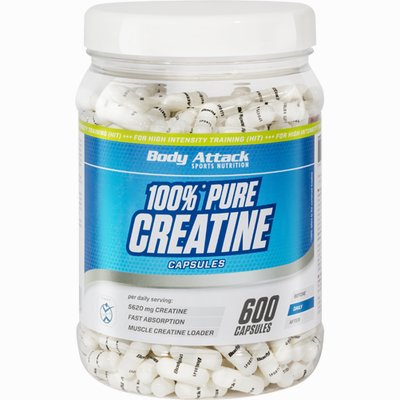 Body Attack 100% Pure Creatine-600 Caps