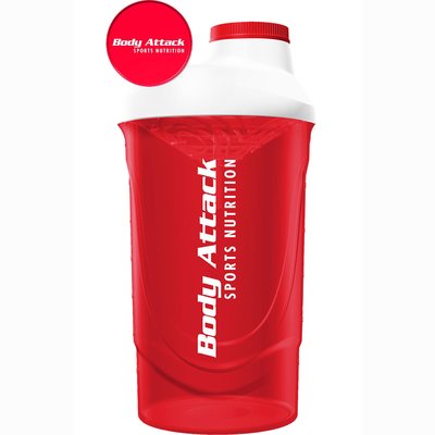 Body Attack Shaker 600ml Red-White