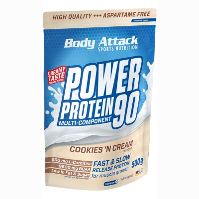 Body Attack Power Protein 90 - 500g Cookiesn Cream