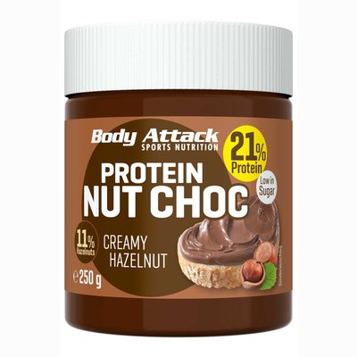 Body Attack Protein Nut Choc 250g Creamy Hazelnut