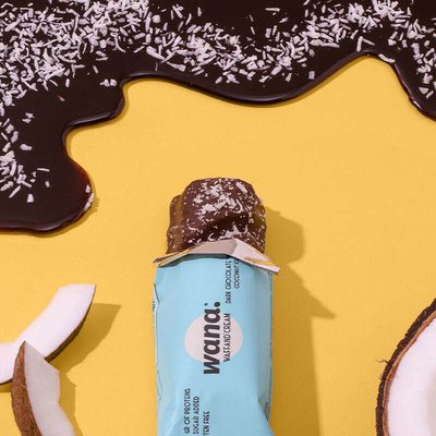 Wana Protein-Riegel Waffand Cream | 43g Dunkle Schokolade mit Kokos-Füllung